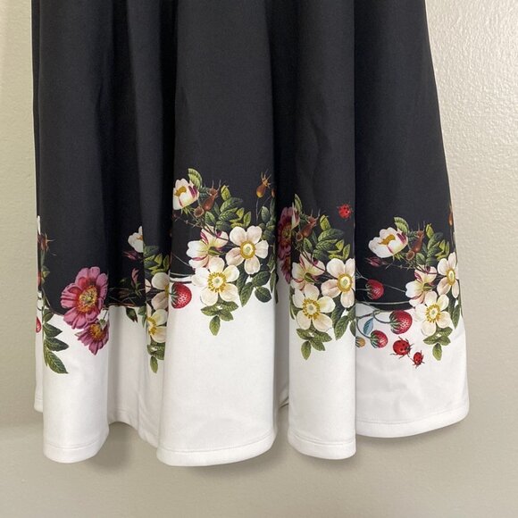 Ted baker Women Dresses Floral Short Sleeve Black White Pink Size 1 - Picture 4 of 7